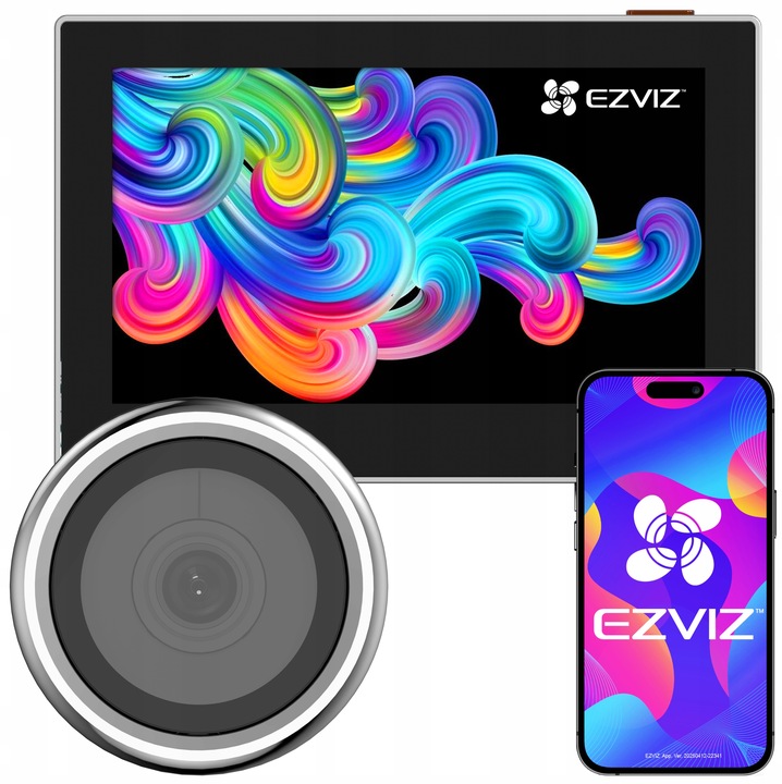 Wizjer Elektroniczny WiFi EZVIZ HP2 WiFi z Kamerą i Ekranem LCD Srebrny