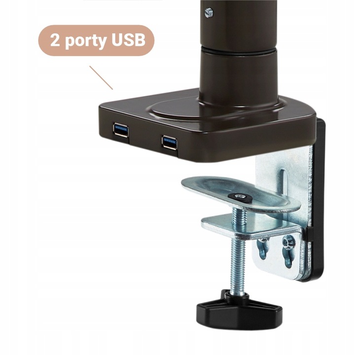 Uchwyt do monitora 17-32' wbudowane porty USB 3.0 system ukrywania kabli