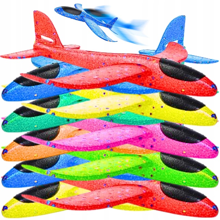 10 x SAMOLOT Styropianowy SZYBOWIEC Styropianowy RZUTKA XXL Duży 48 cm