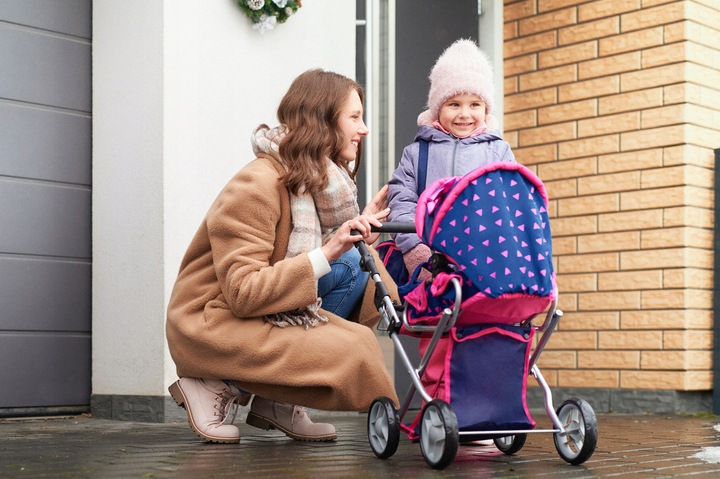 WÓZEK DLA LALEK GŁĘBOKI SPACERÓWKA GONDOLA 3w1 KINDERPLAY TORBA POŚCIEL