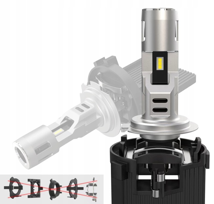 ŻARÓWKI LED i7 H4 CSP LIGHT +400% HOMOLOGACJA E11