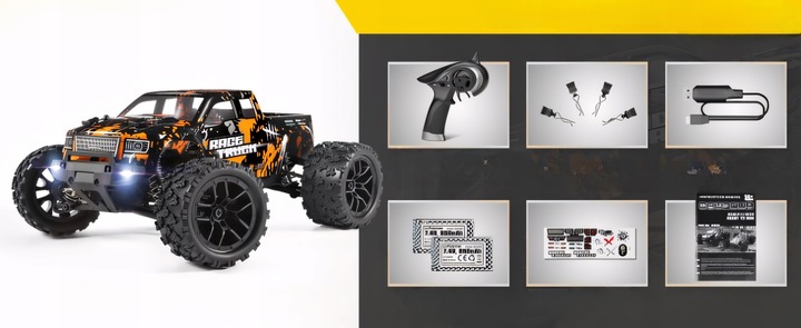 Samochód Zdalnie Sterowany 4x4 RC Terenowy Auto 1:18 36km/h Pilot 2.4 GHz