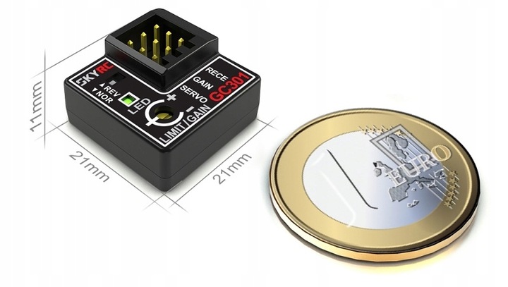 SKYRC GYRO GC301 ŻYROSKOP DO MODELI RC SAMOCHODÓW DOPASOWANIE POŁOŻENIA KÓŁ