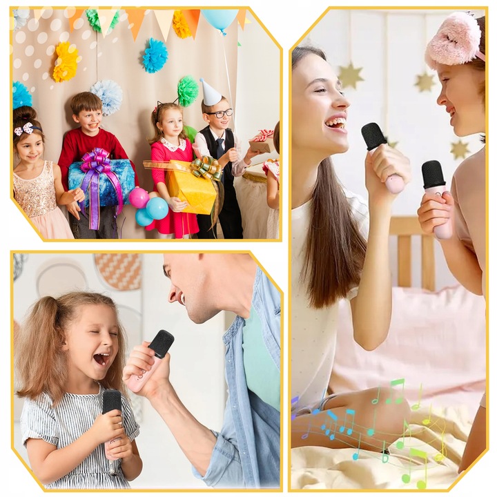 ZESTAW KARAOKE 2 MIKROFONY + GŁOŚNIK BEZPRZEWODOWY BLUETOOTH SUPER DŹWIĘK