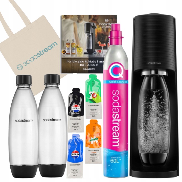 ZESTAW Saturator do wody gazowanej SodaStream Terra + butelki na prezent