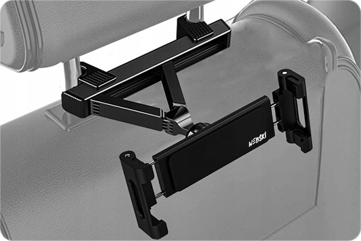 REGULOWANY UCHWYT SAMOCHODOWY HOLDER TRZYMAK NA TABLET TELEFON NA ZAGŁÓWEK