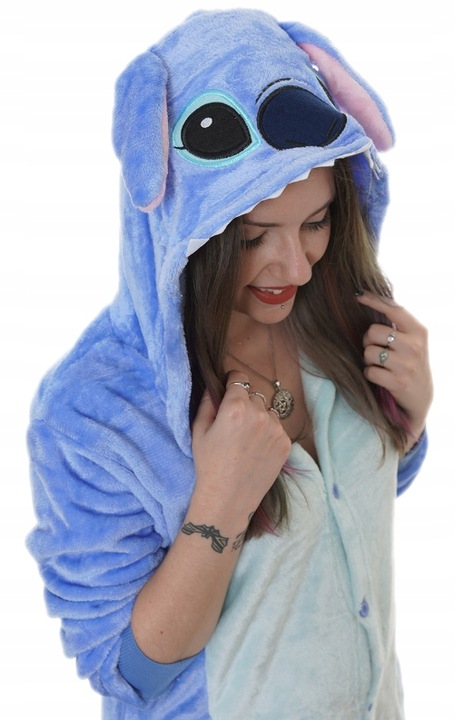 STITCH STICZ STICH PIŻAMA DRES na WALENTYNKI Przebranie XL 176-186 cm