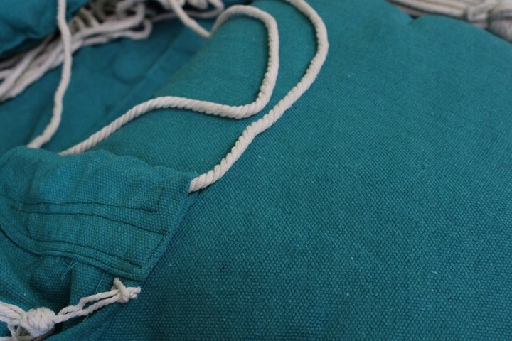 KRZESŁO BRAZYLIJSKIE FOTEL WISZĄCY BRAZYLIJSKI HUŚTAWKA HAMAK BALKON TURKUS