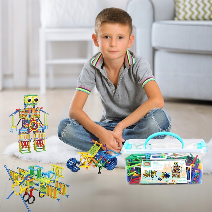 Klocki Małych Geniuszy Słomki Konstrukcyjne 869 el Edukacyjne Dla Dzieci