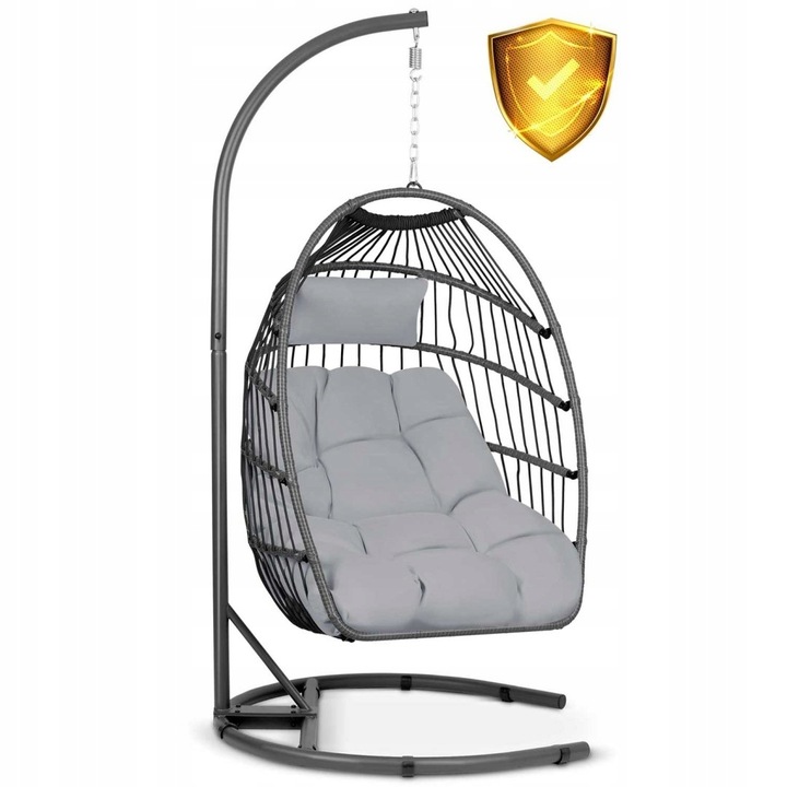 FOTEL OGRODOWY WISZĄCY + GRATIS SZARE PODUSZKI