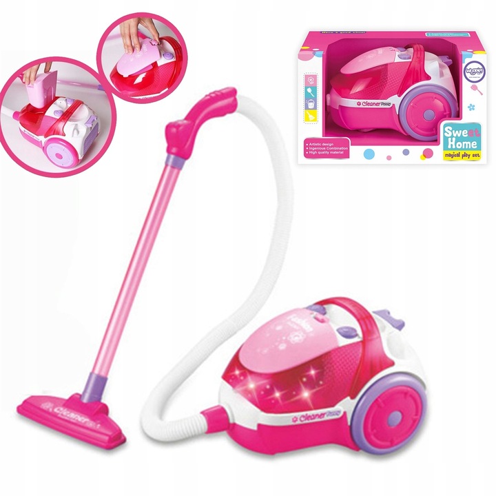 ODKURZACZ RĘCZNY INTERAKTYWNY XXL FUNKCJA SSANIA DŹWIĘK RÓŻOWY WOOPIE