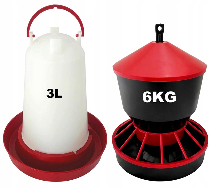 POIDŁO KARMNIK DLA DROBIU KUR GĘSI KACZEK 3 L 6 KG