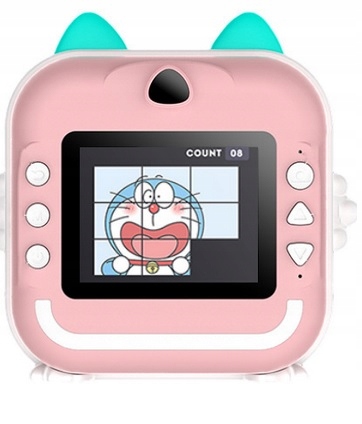 DRUKUŚ APARAT LCD CYFROWY NATCHMIASTOWY Z DRUKARKĄ DLA DZIECI GRY ROLKI