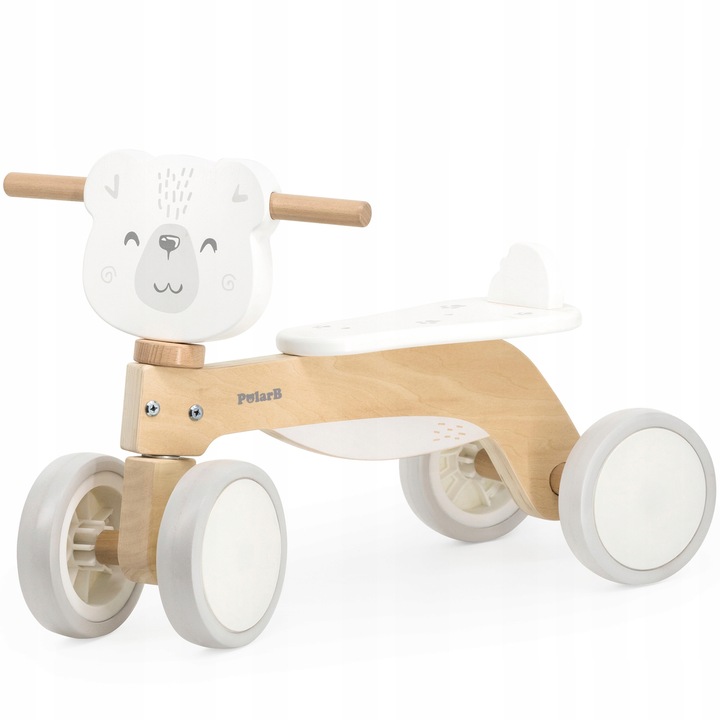 VIGA DREWNIANY JEŹDZIK MIŚ miękkie koła NAUKA JAZDY jakość SOLIDNY lekki