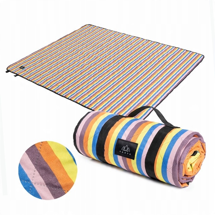 DUŻY Koc PIKNIKOWY turystyczny KADVA Rulo 140 x 170 cm PLAŻOWY na biwak