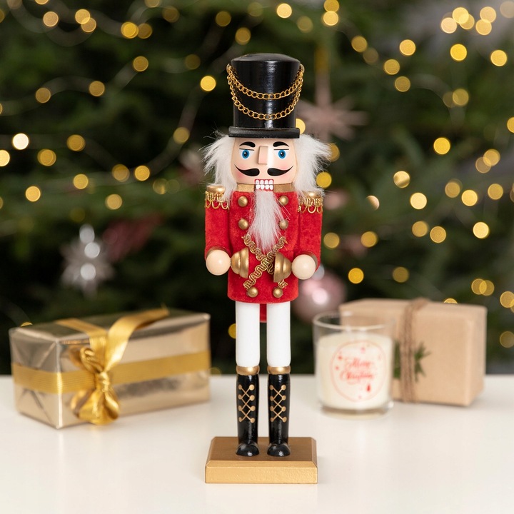 Figurka dekoracja świąteczna NUTCRACKER dziadek do orzechów 30 cm HOMLA