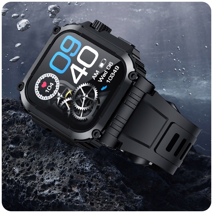 SMARTWATCH MĘSKI ZEGAREK FUNKCJA GPS ROZMOWY POLSKIE MENU TĘTNO 410mAh