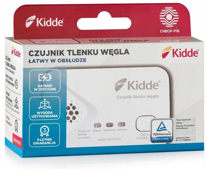 ELEKTROCHEMICZNY CZUJNIK CZADU Kidde 2030-DCR DETEKTOR TLENKU WĘGLA
