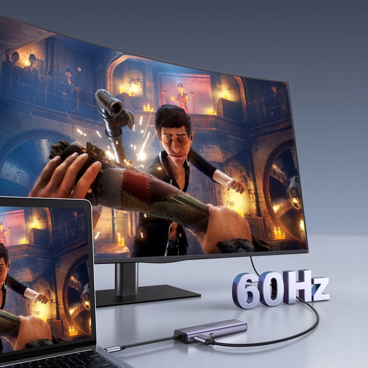 UGREEN ADAPTER HUB USB-C 2x USB HDMI SD USB-C RJ45 1Gbps - PRZEJŚCIÓWKA