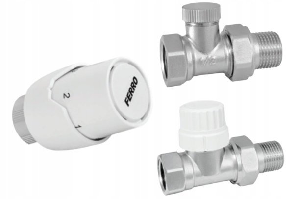ZESTAW TERMOSTATYCZNY FERRO GŁOWICA+ZAWORY PROSTY ZTM20