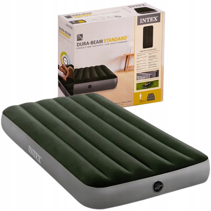 Materac dmuchany jednoosobowy Intex turystyczne pompowane łóżko