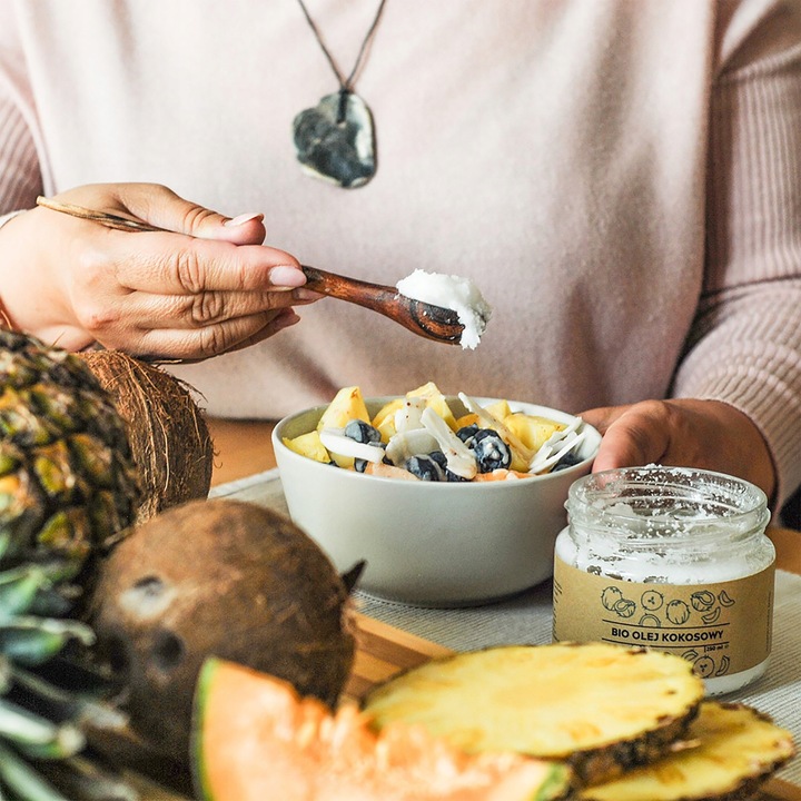 BIO Olej kokosowy 1 l Racjonalni NIERAFINOWANY tłoczony na zimno!