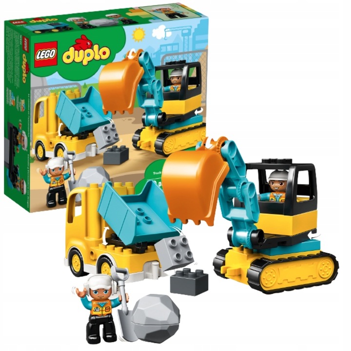 KLOCKI LEGO DUPLO CIEŻARÓWKA KOPARKA BUDOWA PREZENT DLA 2,3,4 LATKA