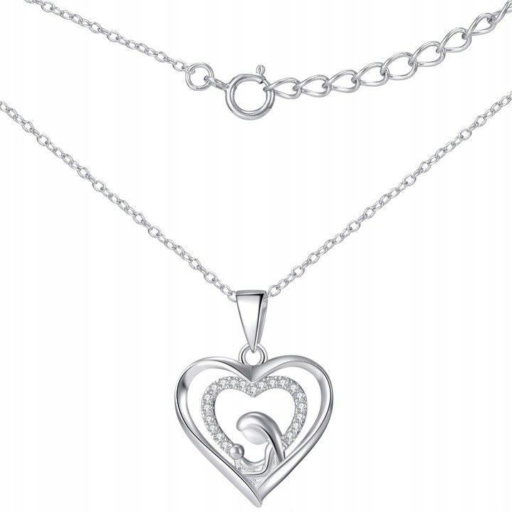 SREBRNY ŁAŃCUSZEK NASZYJNIK DLA DZIEWCZYNKI MEDALIK NA KOMUNIĘ GRAWER