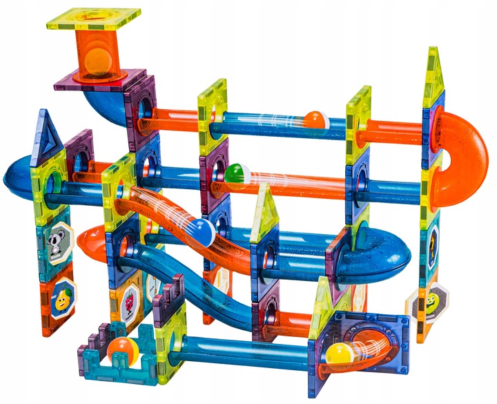 KONSTRUKCYJNE KLOCKI MAGNETYCZNE dla dzieci KULODROM TOR dla KULEK 188 el