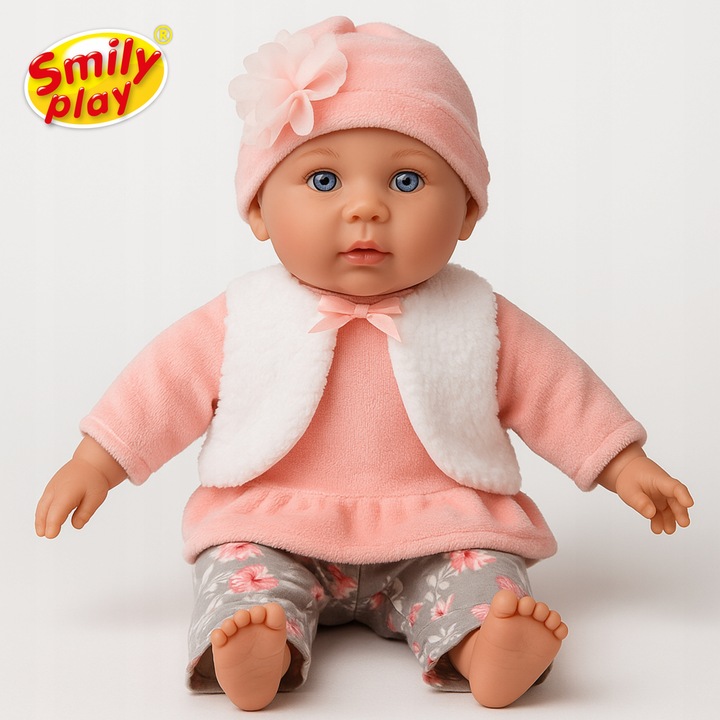 Lalka bobas Julka interaktywna edukacyjna miękka mówi śpiewa uczy 2l+ 32cm