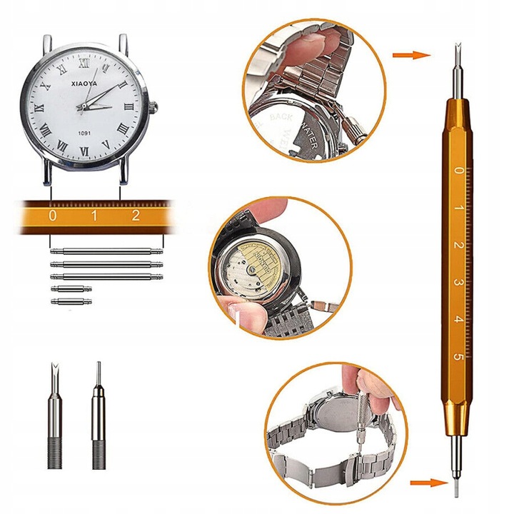 ZESTAW ZEGARMISTRZOWSKI NARZĘDZIA KLUCZ ETUI DO NAPRAWY ZEGARKÓW 162EL