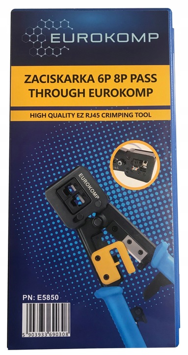 Zaciskarka 6P 8P wtyków przelotowych RJ45 PRASKA
