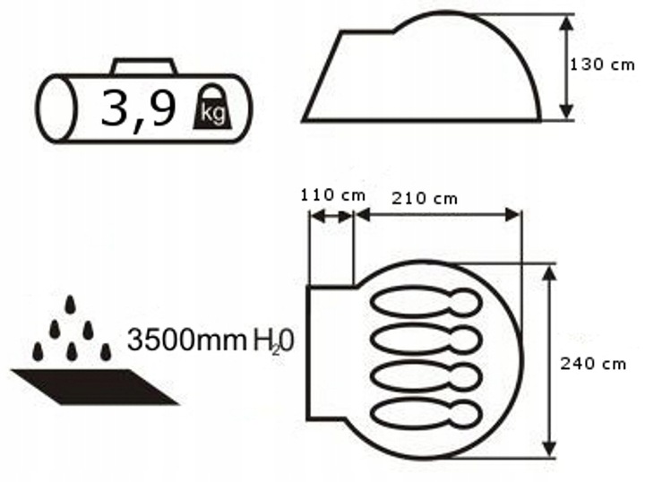 ! NAMIOT ACCO 4 PRO ACAMPER 3500mm + GRATIS!