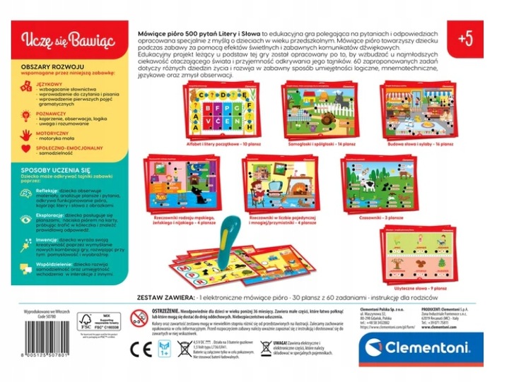 GRA EDUKACYJNA DLA DZIECI ALFABET CLEMENTONI