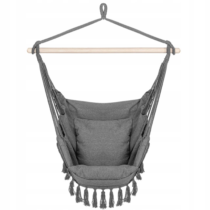 KRZESŁO BRAZYLIJSKIE HAMAKOWE WISZĄCE HUŚTAWKA HAMAK FOTEL PODUSZKI BOHO