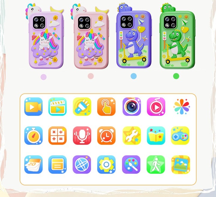 TELEFON DLA DZIECI SMARTFON ZABAWKOWY KAMERA LATARKA GRY POLSKIE MENU SMYCZ