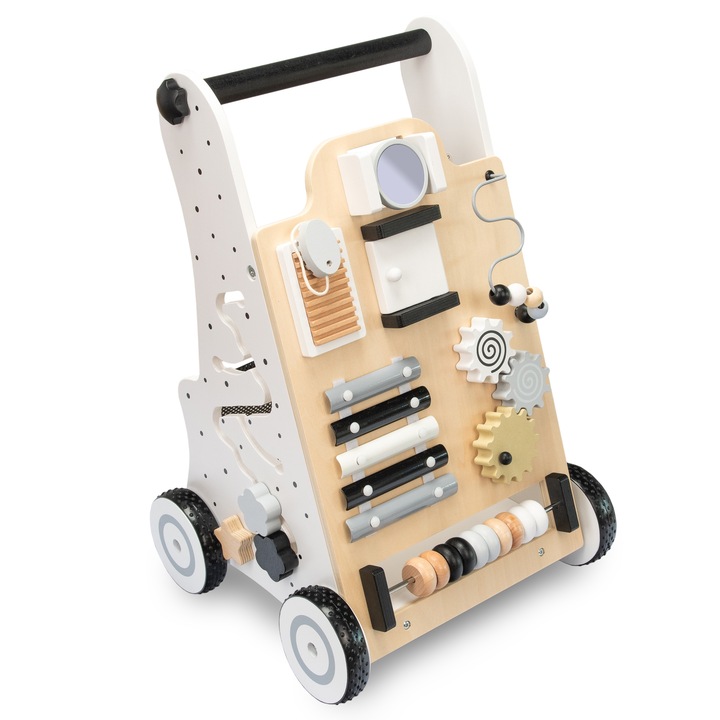 CHODZIK PCHACZ INTERAKTYWNY DLA DZIECI JEŹDZIK EDUKACYJNY 2W1 CZARNO-BIAŁY