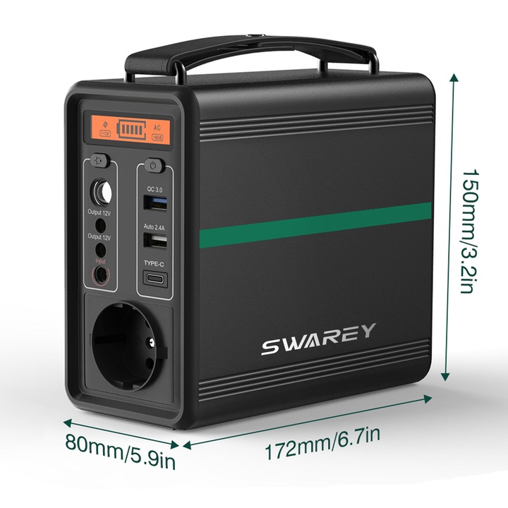POWER BANK SWAREY GENERATOR SOLAR 52000 mAh Type-c / QC3.0 /USB+100W SOLAR