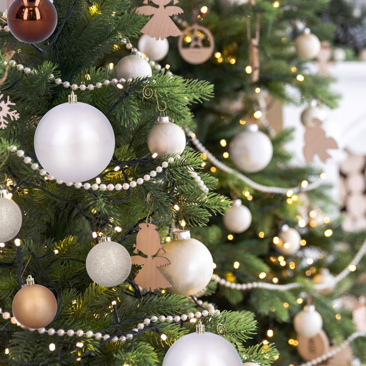 Bombki choinkowe plastikowe na choinkę brązowe różne rozmiary 26 sztuk