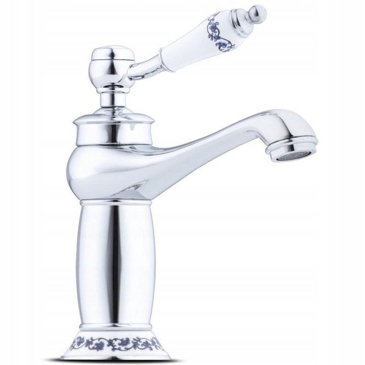 Bateria umywalkowa stojąca retro chrom łazienkowa srebrna kran YOKA HOME