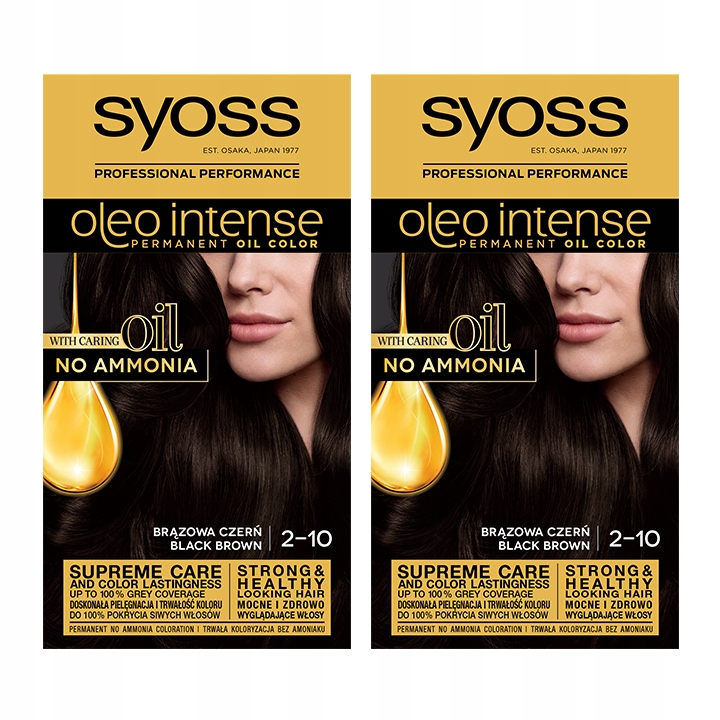 Syoss Oleo Farba do Włosów Brązowa Czerń 2-10 x 2