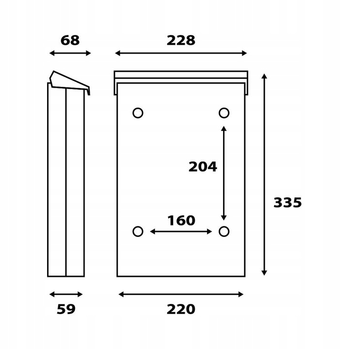 Skrzynka na listy A4 Grafit Mat