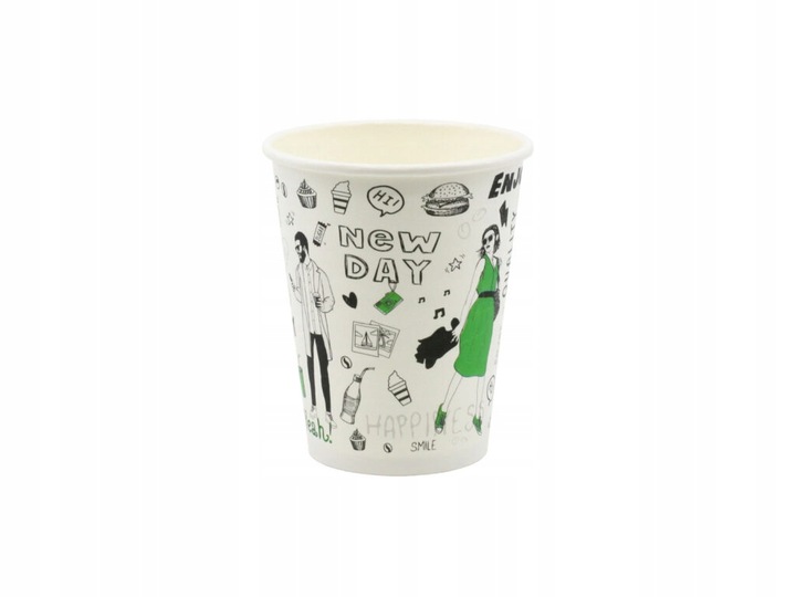 KUBKI PAPIEROWE DO KAWY 250ML NEW DAY + WIECZKA 100 SZTUK (do odsprzedaży)