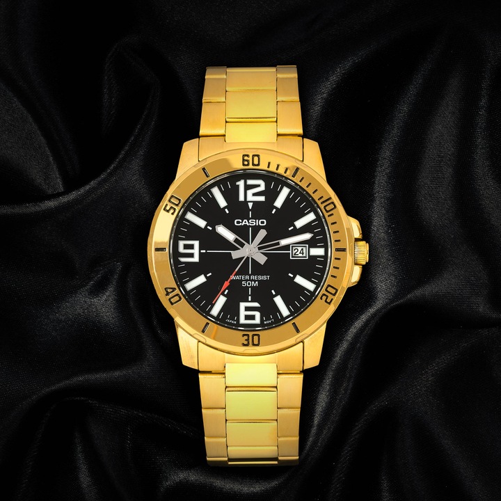 LUKSUSOWY MĘSKI ZŁOTY ZEGAREK CASIO 24K CERTYFIKAT / UNIKATOWY PREZENT