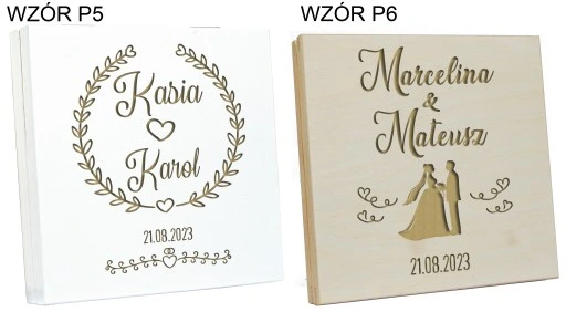 PUDEŁKO NA PIENIĄDZE PREZENT ŚLUBNY DLA MŁODEJ PARY NOWOŻEŃCÓW GRAWER