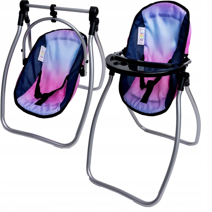 Wózek dla lalek 3w1 ŁÓŻECZKO KRZESEŁKO POŚCIEL TORBA PRZEWIJAK ZESTAW XXL