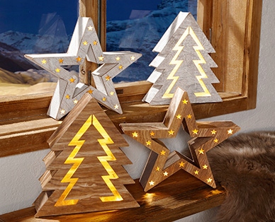 CHOINKA DREWNIANA las 10led 34cm TIMER BRĄZOWA