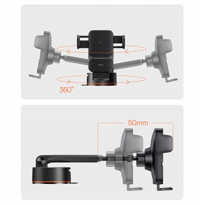BASEUS ŁADOWARKA INDUKCYJNA UCHWYT SAMOCHODOWY NA SZYBĘ KOKPIT SZYBKA 15W