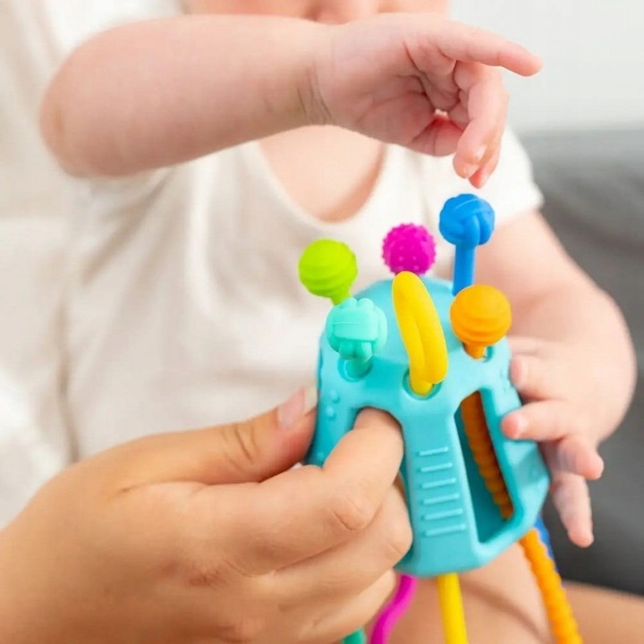 MOBI ZIPPEE Zabawka sensoryczna PRZECIĄGANIEC sznureczki linki przeciąganie