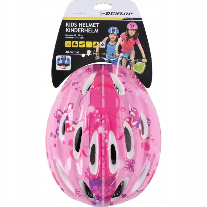 KASK ROWEROWY DZIECIĘCY REGULOWANY DUNLOP R. (48-52CM ) - PINK